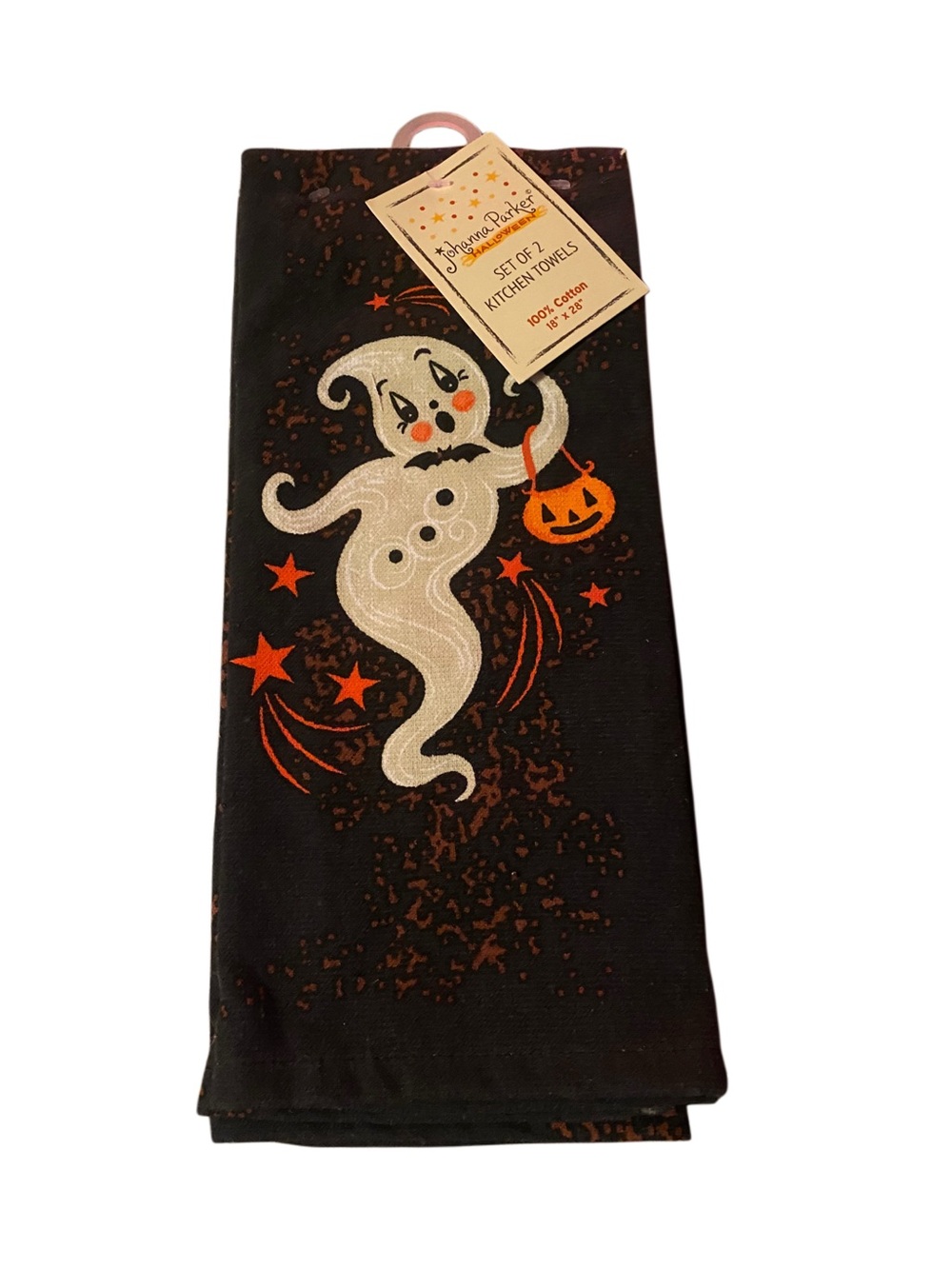 Johanna Parker Designs Halloween Gus the Ghost Kitchen Towel Set